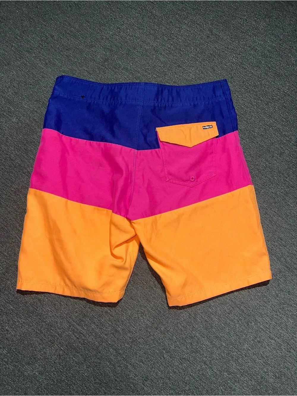 Hurley Men's Colorblock Blue/Pink/Orange Boardshorts